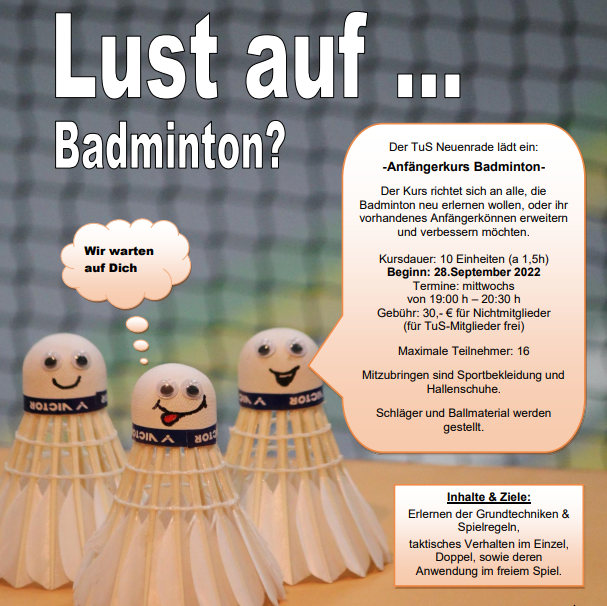Lust auf Badminton?